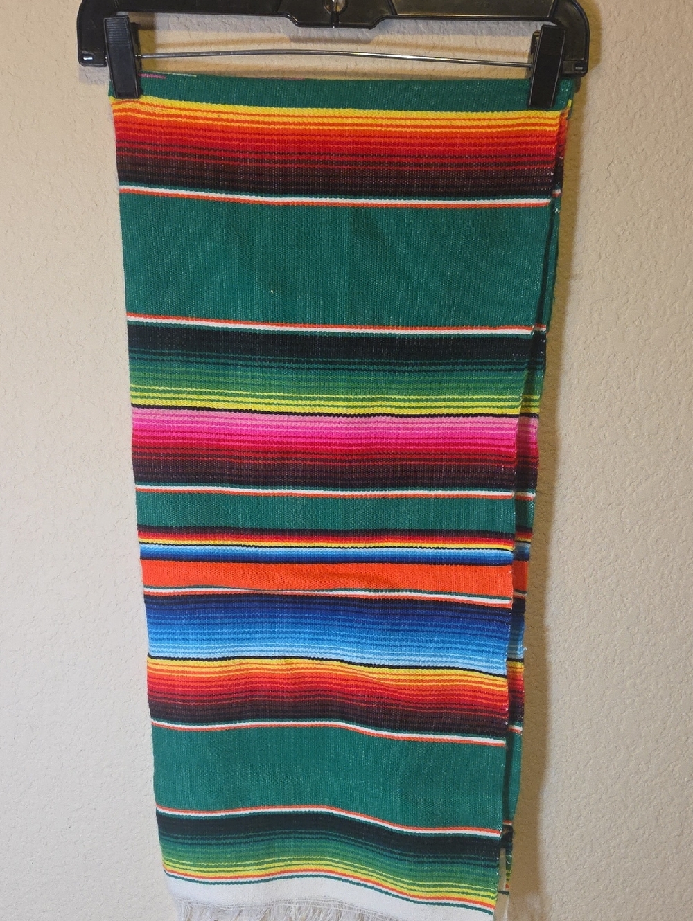 Vibrant Mexican Serape-Style Rainbow Stripe Scarf